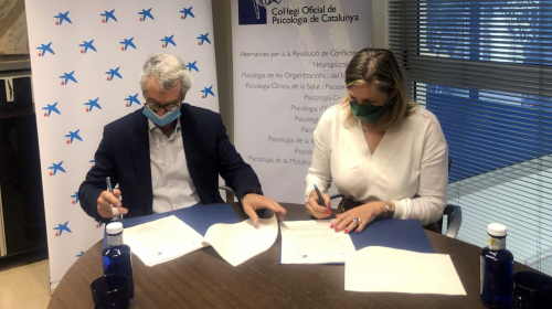 El Col·legi Oficial de Psicologia de Catalunya i el grup financer CaixaBank signen un conveni de col·laboració